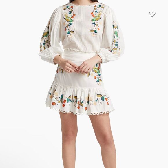 Farm Rio - Pitanga Embroidery Mini Skirt size Small new - Picture 8 of 14